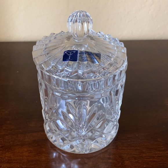 crystal glass industries Other - Made in Yugoslavia 24% lead crystal glass jar w lid